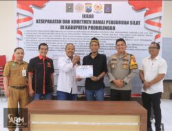 Polres Probolinggo Fasilitasi Ikrar Damai Dua Perguruan Silat Komitmen Jaga Kamtibmas
