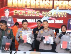 Polres Ngawi Berhasil Ungkap Kasus TPPO Dalih Adopsi 4 Tersangka Diamankan
