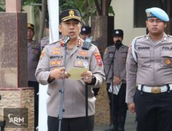 Kapolres Pelabuhan Tanjung Perak, AKBP Wahyu Hidayat pimpin apel kesiapan pengamanan pengesahan warga baru PSHT 2025